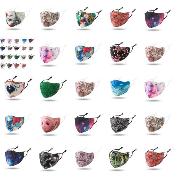 

blue designer face mask reusable funny nose masks mascherine high fashion washable cloth black red starry sky mask yypez xhlove