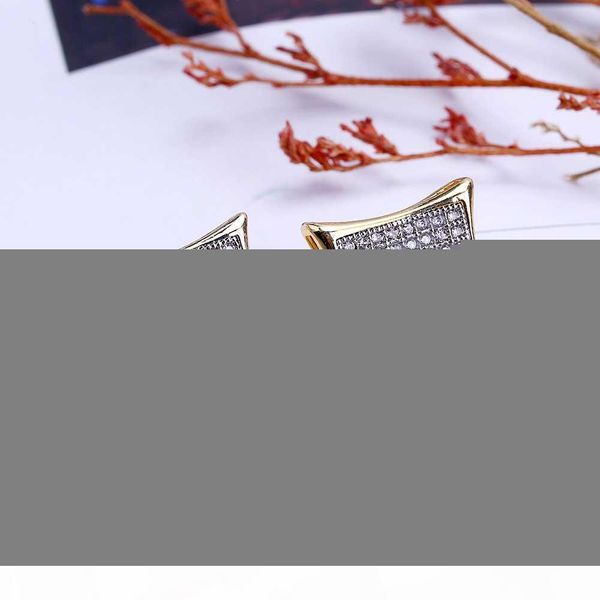 

2020 mens luxury hip hop bling jewelry square shaped iced out золото diamond стад серьги свадебные серьги подарок, Golden