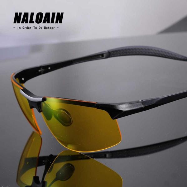 

naloain night vision glasses polarized lens uv400 driving goggles safety eyewear for men women drivers high quality, White;black