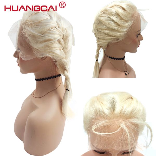 

613 blonde lace front human hair wigs brazilian straight lace front wig pre plucked honey blonde remy 13*4 lace wigs, Black