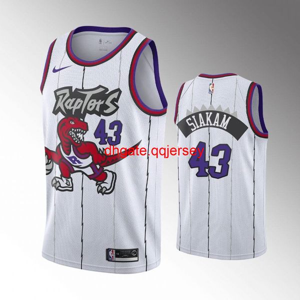 

men's #43 pascal siakam 2019-20 25th anniversary white classic jersey, Gray