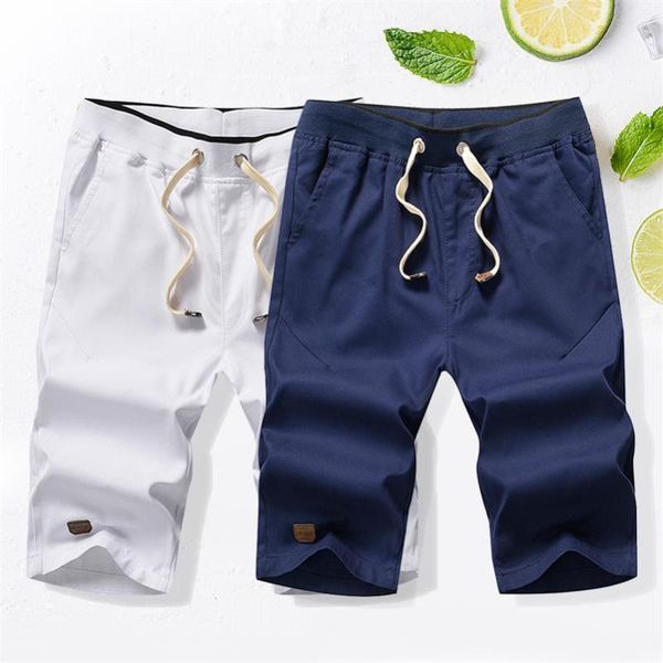 

men's shorts 2021 casual solid color summer bermudas masculinas elastic waist male ropa de hombre plus size, White;black
