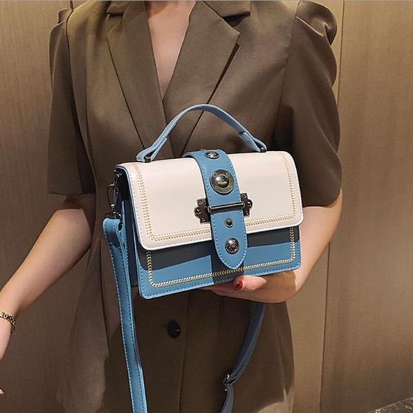 

elegant female casual tote bag 2020 fashion new pu leather women's designer handbag rivet shoulder messenger bag
