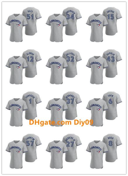 

torontoblue jays men women youth 27 vladimir guerrero jr. 22 chase anderson gray authentic 2020 road baseball jersey, Black