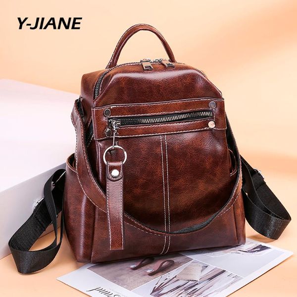 

woman solid bag leather fashion vintage retro bag designer casual student work laplarge capacity bolsa#g3