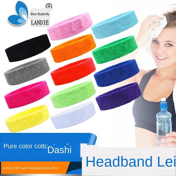 

theua cotton towel headband men's and women's towel dance dancesports running dance riding fitness pre-handed sweat-absorbing swea, Yellow;black
