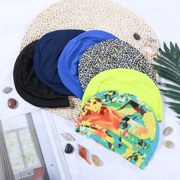 

2020 selling men's beach fashion polyester swimming cap printed swimming cap