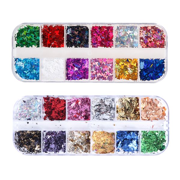 

24 color nail art glitter paillette foils flakes nail care decoration