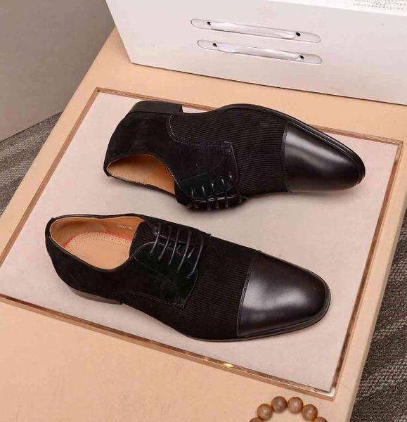 

oriignal box] red bottom mens rel leather dress designer office business oxford shoes slip-on wedding shoes size 38-46, Black
