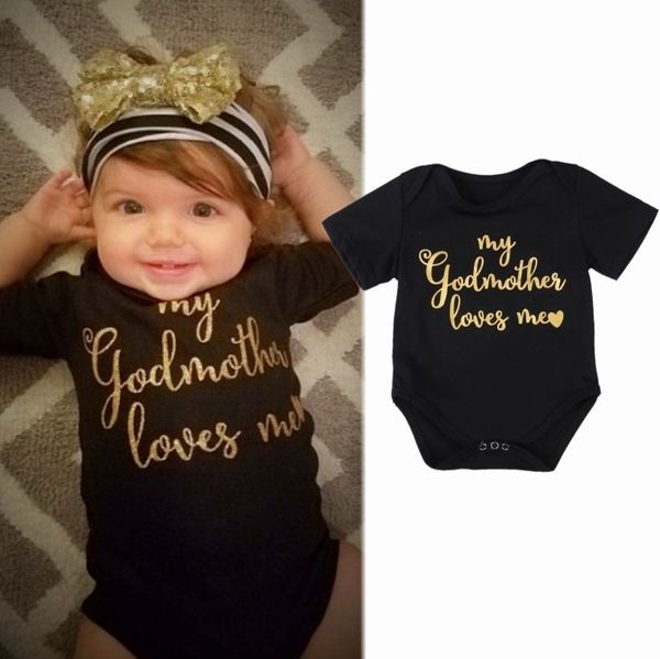 

newborn baby kids boys girls clothes infant cotton jumpsuit bodysuit outfit set godmother love me dont choose size 6m, Blue