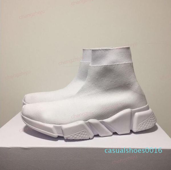 

2019 new paris speed trainers knit sock shoe original luxury designer mens sneakers high casual shoes with box c16, Black