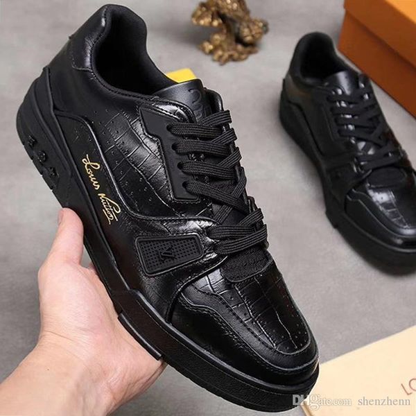 

luxury mens shoes fashion sneakers lace -up trainer sneaker exclusively online rubber sole men shoes casual chaussures pour hommes fast, Black