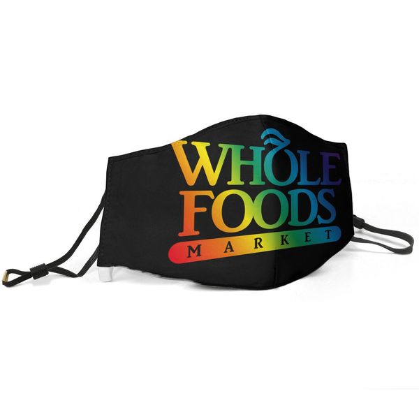 

women men face mask dust mask muffle -x-whole foods market printed with adjustable ear hook mas, Silver
