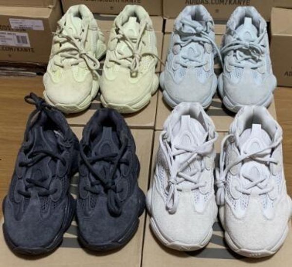 

500 new utility black wave runner salt blush desert rat super moon yellow running kanye west mens women sneaker sports outdoor shoes