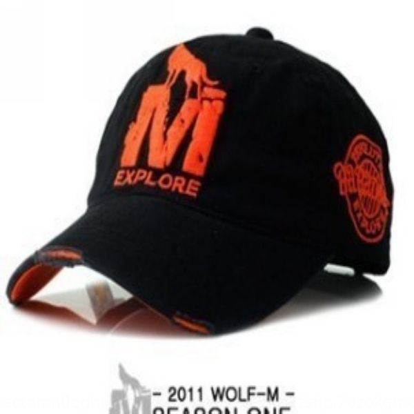 

m wolf hat korean fashion letter embroidery men' outdoor mountaineering baseball embroidered baseball cap cap sun hat female, Blue;gray