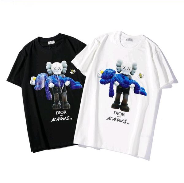 

2020 summer new men's and women's casual cartoon printed short sleeve t-shirt trend xia t-shirt lovers clothing, White