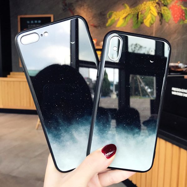 

suitable for iphone 11pro max starry sky tempered glass anti-fall mobile phone case