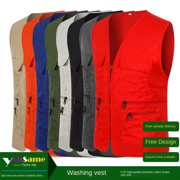 

ac9gh мульти- vestvest стиральную молнию равномерного мульти-кармана жилета вышитого vestvest добровольца стирки жилета вышитых молнии рябин, Black;white