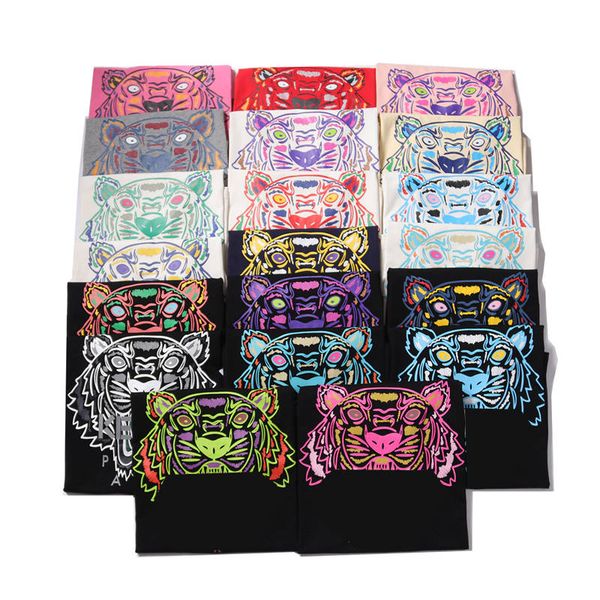 

men's & women's t-shirt tiger printed new mens summer shirts fashion crew neck breathable men clothing 18 colors size s-xl, White;black