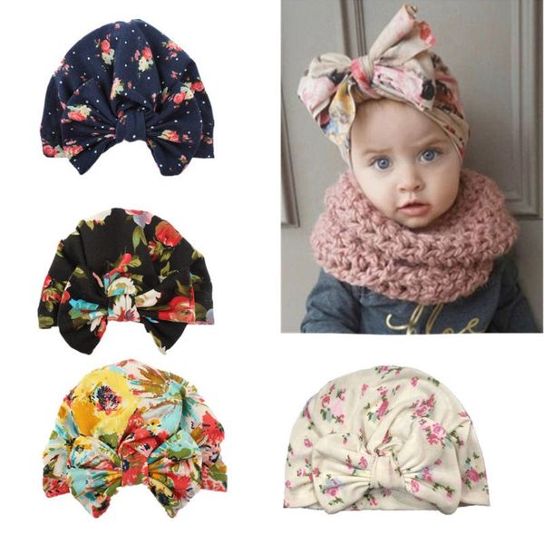 

drop ship. cute girls boys baby child bowknot hat stretchy turban casual hat hair head wrap cap baby accessories, Yellow