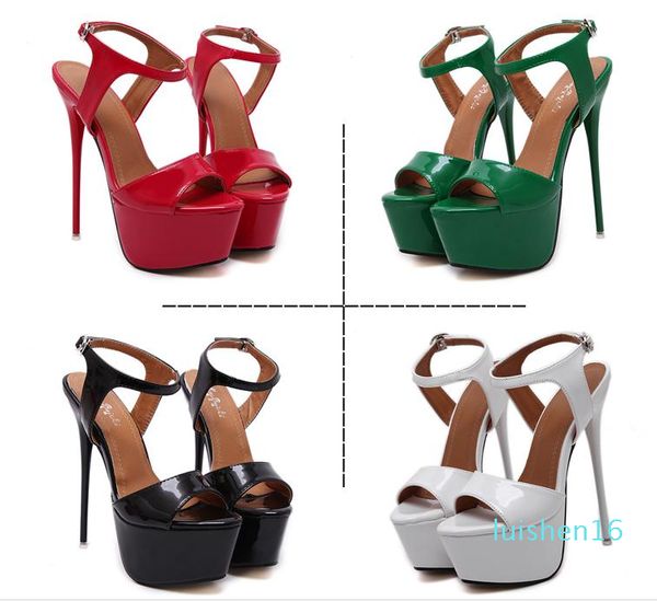 

2017 super high platform white wedding sandals women party club shoes size 34 to 40 l16, Black