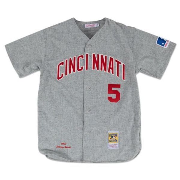 

дешевые джонни скамья # 5 mitchell ness gray-роуд 1969 mens прошитой xs-6xl бейсбола трикотажных изделий