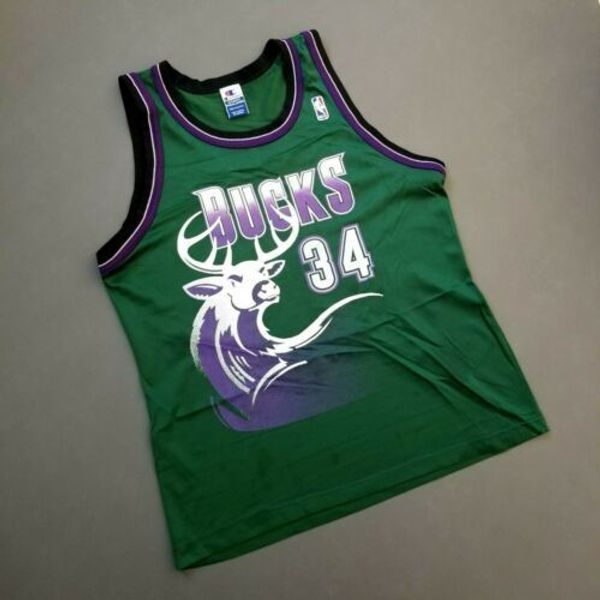 

дешевые 100% прошитой рэй аллен champion vintage bucks джерси размер xs-5xl  ens майки top basketball, Gray