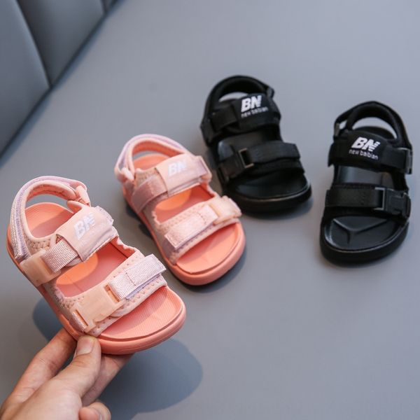 

2020 korean new ribbon baby soft bottom adjustable magic and sandals magic sticker sandals for boys and girls, Black;red