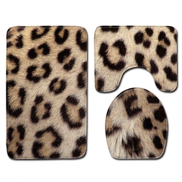 

animal floor mat print; dermatoglyphic leopard-print tiger pattern toilet carpet three-piece bathroom non-slip floor mat foot pad