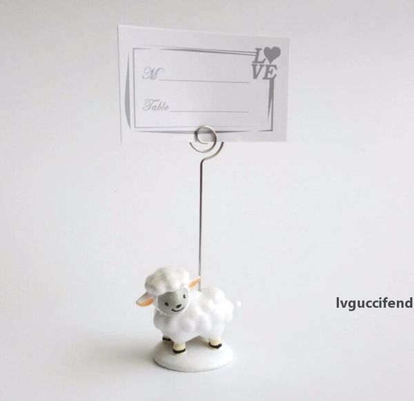 

lovely baby sheep place card holder lovely resin message note clip birthday and wedding party decoration favors wholesale