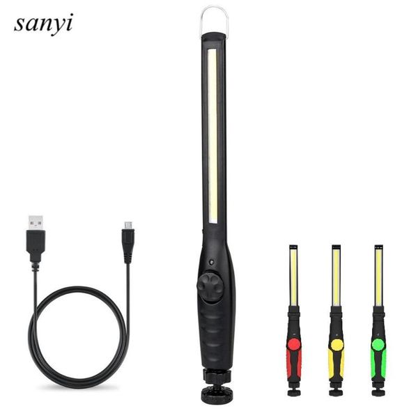 

portable cob led usb charging working light torch lantena with magnet built in battery for reparing working lamp