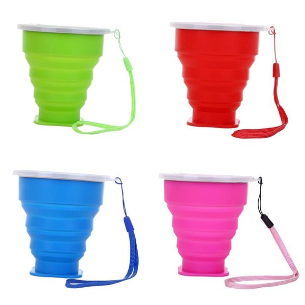 

4pcs foldable silicone travel coffee tea mugs outdoor camping water cups