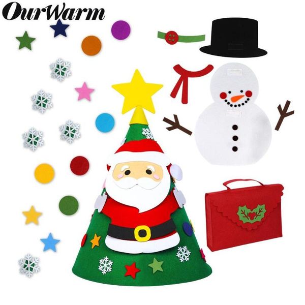 

christmas decorations upgraded toddler 3d diy felt tree with snowman ornaments storage bag xmas kids gifts toys year gift