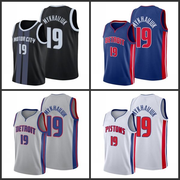 

detroit pistons svi mykhailiuk men city basketball jersey, Black
