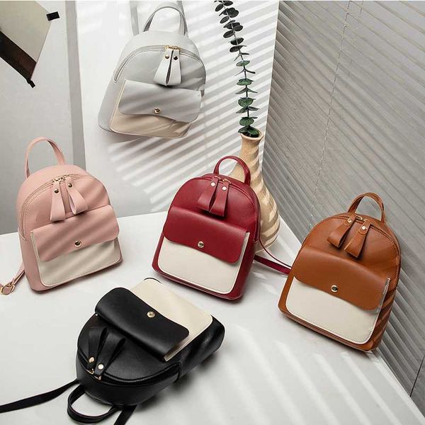 

women's mini fashion small backpack one shoulder diagonal multifunctional bag mobile phone bag simple color matching female