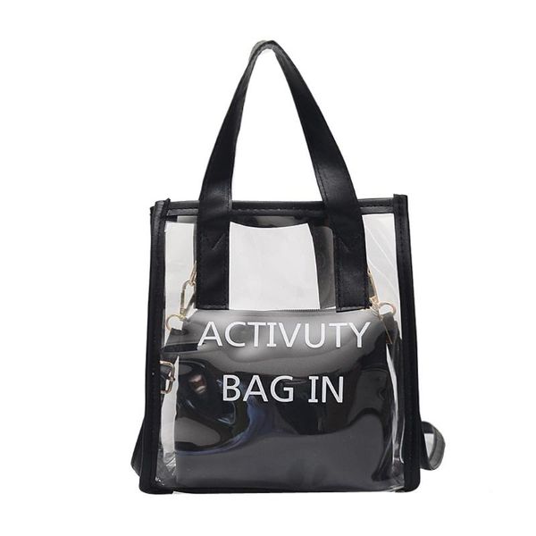 

handbags fashion lady wild single shoulder design diagonal portable transparent bag + clutch bags for women 2020 bolsa feminina
