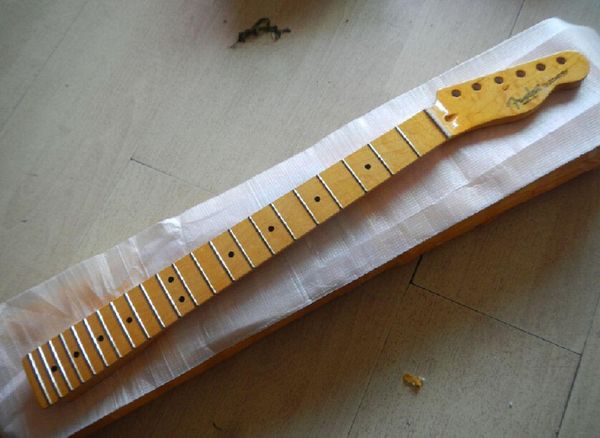 

new style tele electric guitar neck 22 frets in yellow maple woods-g