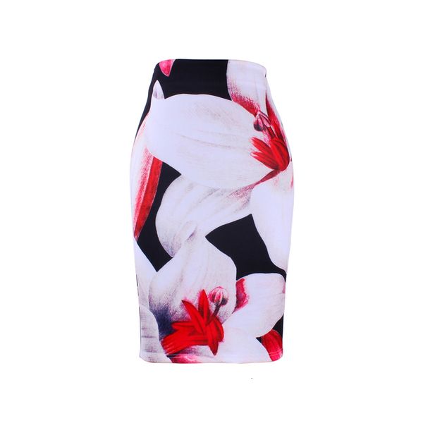 

causal women pencil skirts size s 4xl lady midi saia female faldas flower print girls bodycon bottoms 50 styles wholesale, Black