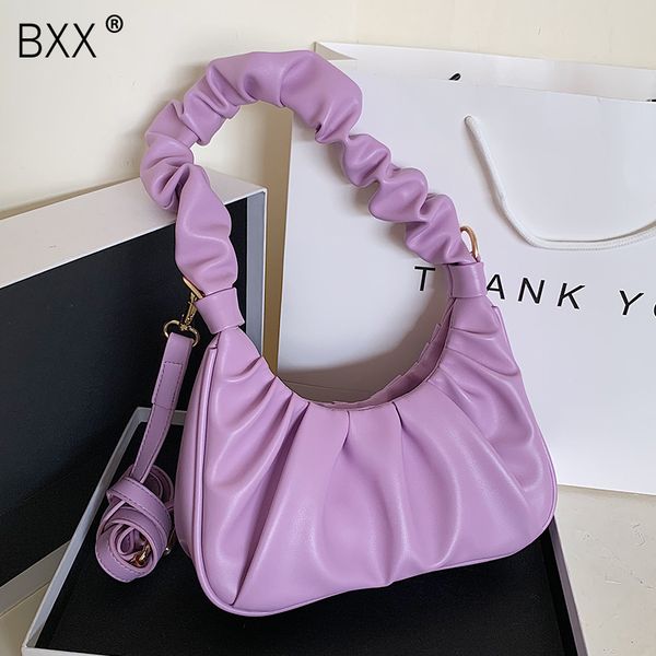 

bxx] simple small pu leather crossbody pleated bags for women 2020 spring fashion shoulder handbags female travel bag hm319