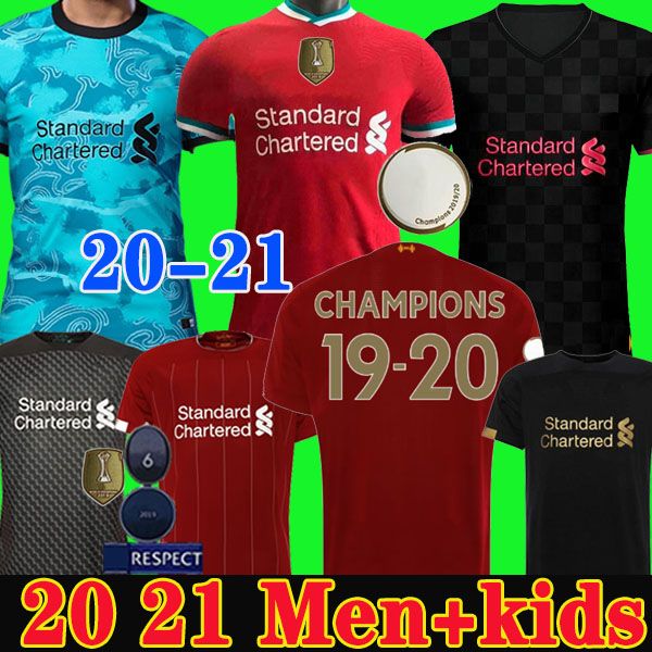 

thailand lvp mohamed m. salah soccer jersey 2020 2021 football shirt 19 20 21 firmino virgil mane goalkeeper men kids kit, Black;yellow