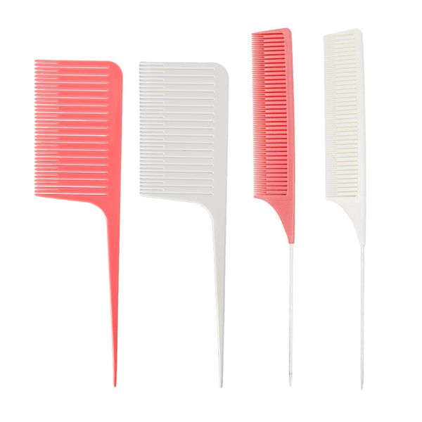 

4 pieces pro weaving highlighting foiling hair comb hair styling comb, Silver