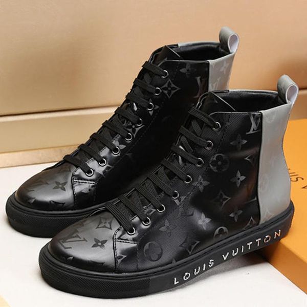 

luxury men shoes casual ankle boots tattoo sneaker boot fashion chaussures pour hommes men shoes boots high -zapatos de hombre fast ship, Black