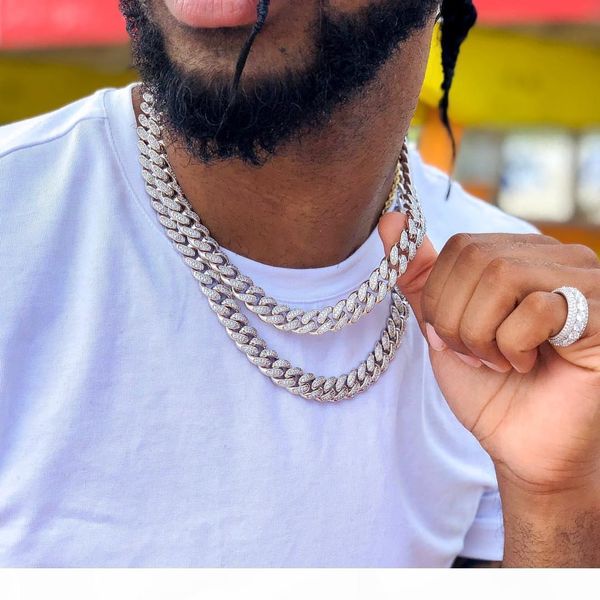 

usa selling mens hip hop choker chain necklace tennis chain miami micro pave cz cuban link chain layer cool iced out chains, Silver