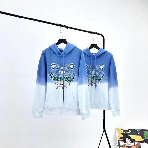 

2020fw популярны мужские женские дизайнер тайгер голову вышивки hoodie люксового с длинным рукавом толстовка kenz качество наружной уличной, Black;green