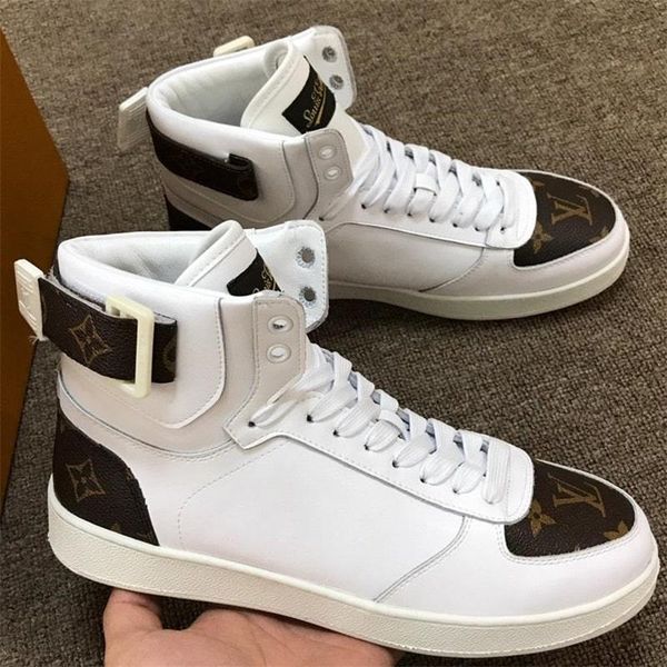 

38-45 rivoli sneakers boot mens high fashion leather athletic shoe classic brand designer shoes student casual sneaker size 38-4
