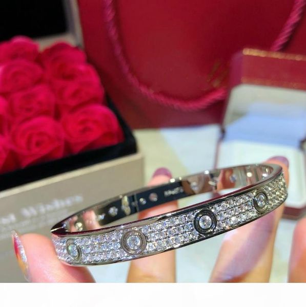 

wedding engagement women bracelet size 17 wide edition diamond bangle bracelet luxe for designer banquet jewelry 3 colors, Black