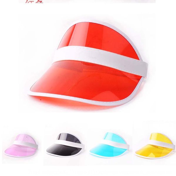 

new transparent pvc empty screen elastic new sun hat travel sun hat, Blue;gray