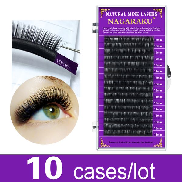 

false eyelashes nagaraku 10 cases faux mink eyelash extension individual flase lash make up fake tool