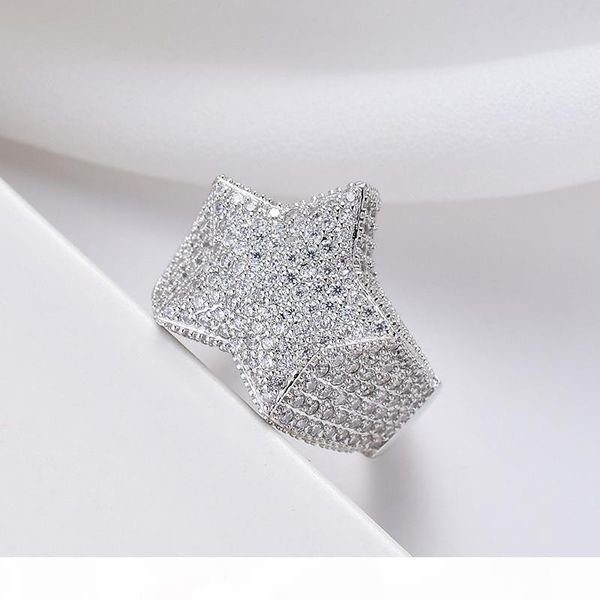 

hip hop мђжкие кола iced out пиконена звезда micro pave иѬкон кола мђжин женин, Silver