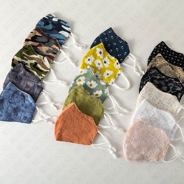 

camo face mask washable double layers soft cotton face masks reusable flowers camouflage print mouth cover sports adjustable facemask d71516